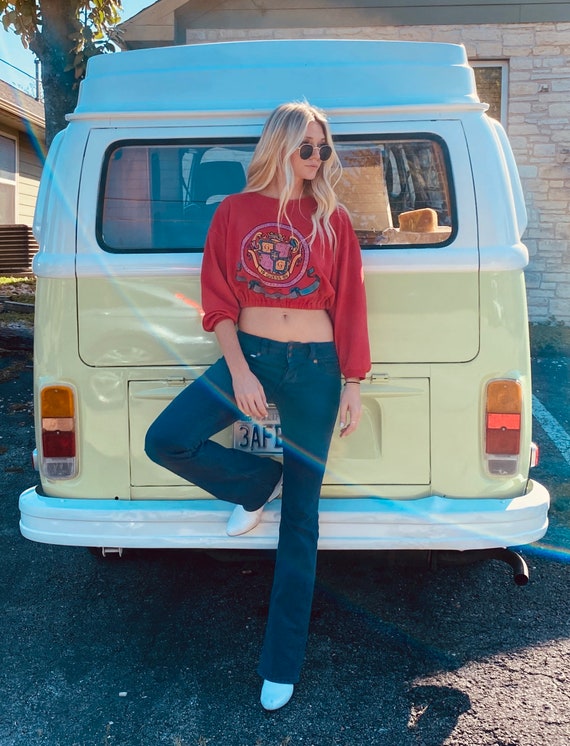 Adorable vintage Guess upcycled scrunchie crop