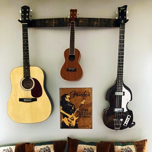 36&quot; Whiskey Barrel Stave Guitar Hanger - 3 Guitar