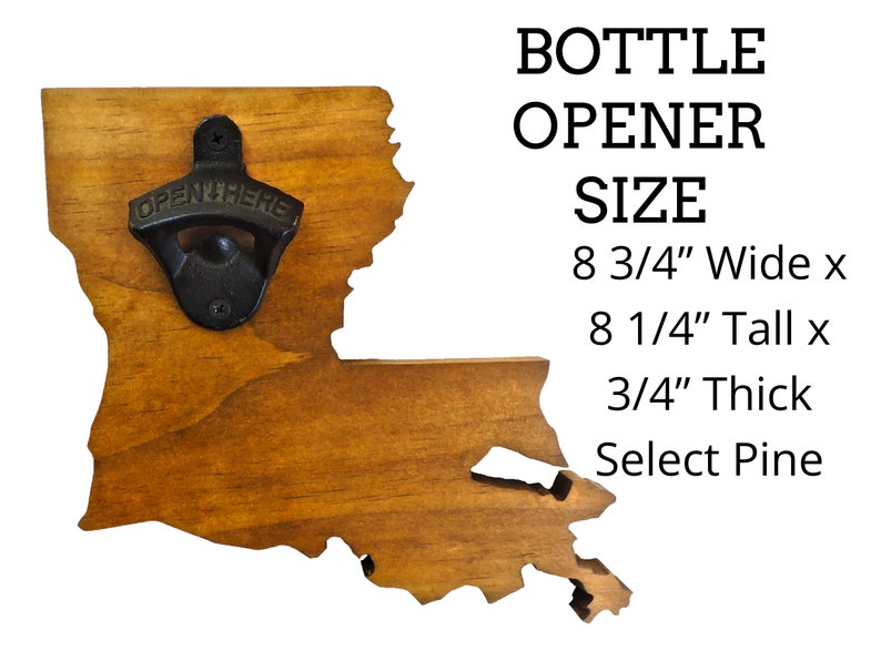 SkullCreekDesigns Louisiana State Shaped Wall Mount Bottle Opener