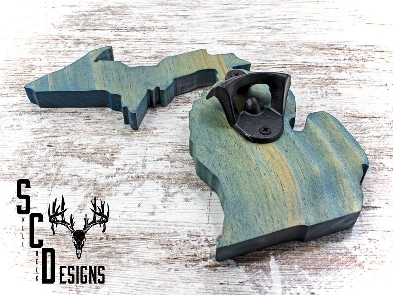 SkullCreekDesigns Michigan State Shaped Wall Mount Bottle Opener - Thumbnail 3
