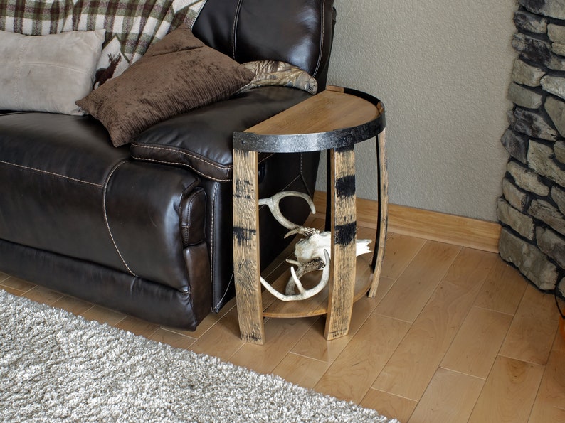 Whiskey Barrel End Table Half Barrel Head End Table Etsy