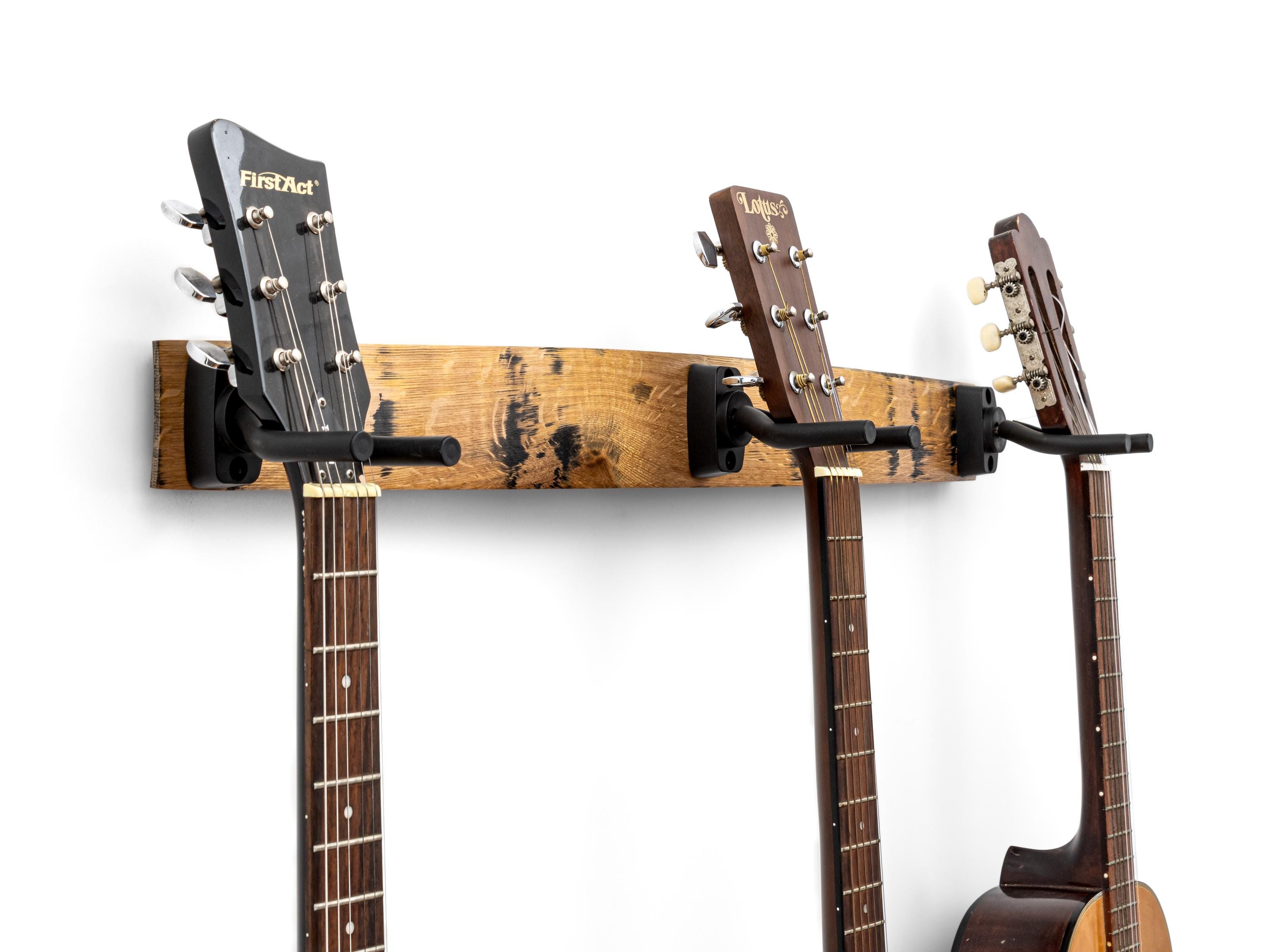 Support Mural Guitare Avec LED – En Bois – Pour Guitare, Basse, Ukulélé – Prise USB – 29 X 12,9 X 9,5 Cm