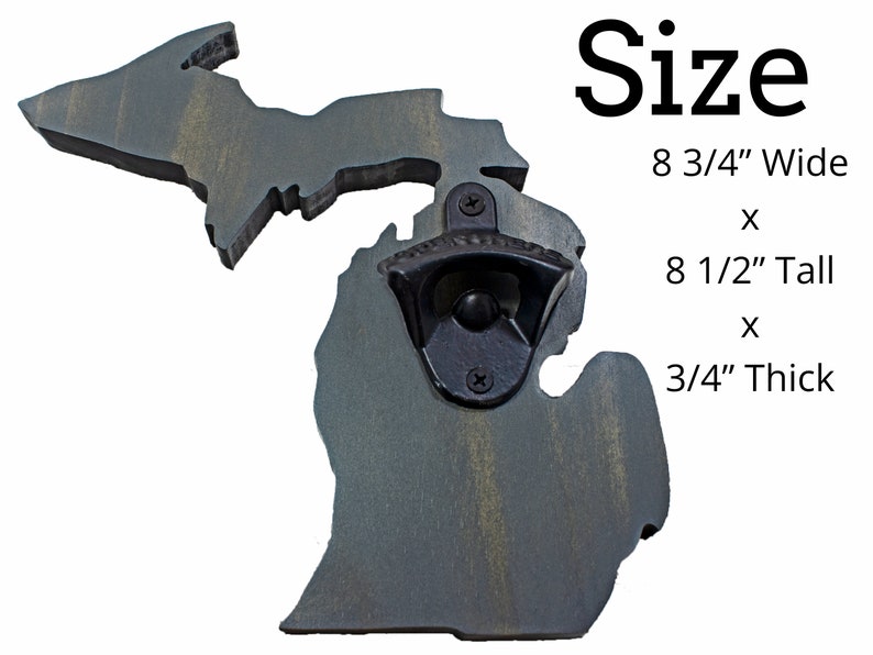 SkullCreekDesigns Michigan State Shaped Wall Mount Bottle Opener - Thumbnail 2