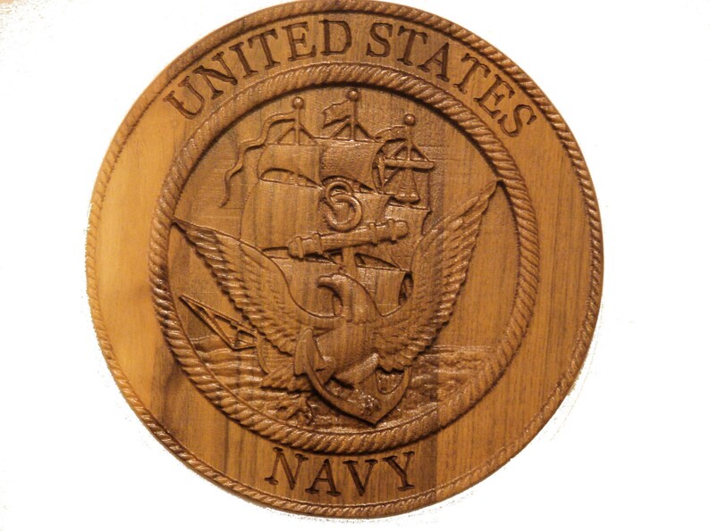 3d U S Navy Plaque Custom 3d Wood Sign Carved 3d Plaque Etsy