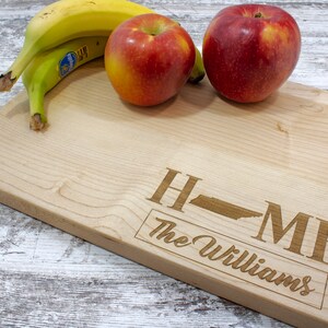 9"x12" State Home Engraved Cutting Board - Personalized Cutting Board - Home Cutting Board