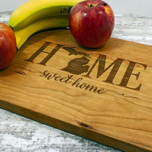 9"x12" Engraved Cutting Board - State Engraved Cutting Board - Home Sweet Home Cutting Board