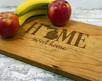 9"x12" Engraved Cutting Board - State Engraved Cutting Board - Home Sweet Home Cutting Board