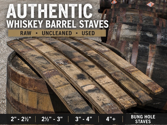 Authentic Used Whiskey Barrel Staves: Rustic Woodworking Supplies