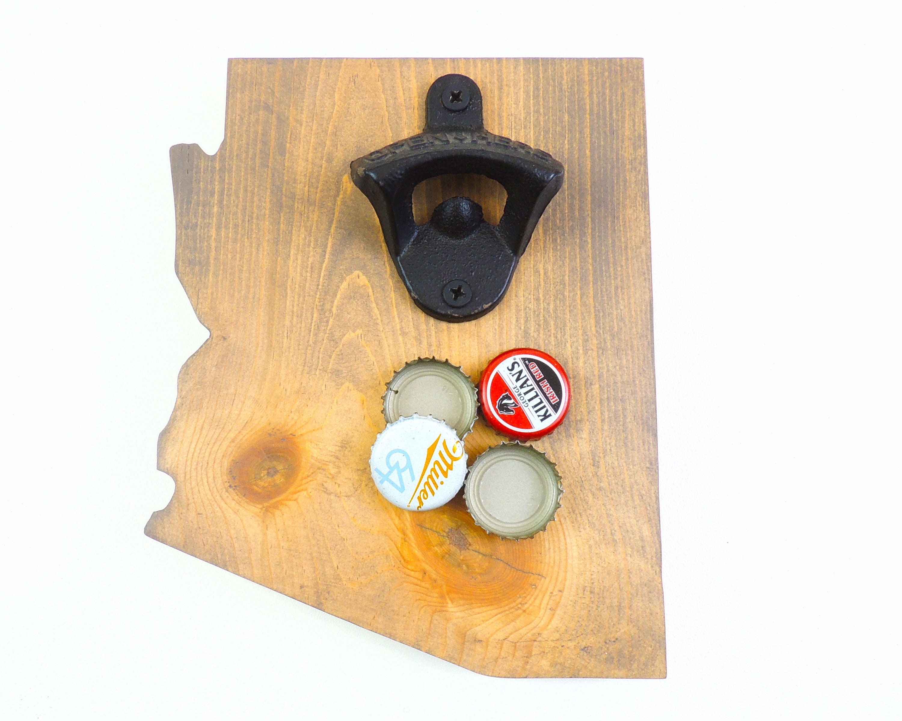 Arizona State Shaped Bottle Opener Cap Catching Etsy