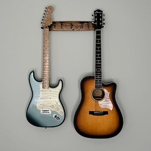 18&quot; Whiskey Barrel Stave Guitar Hanger - 2 Guitar