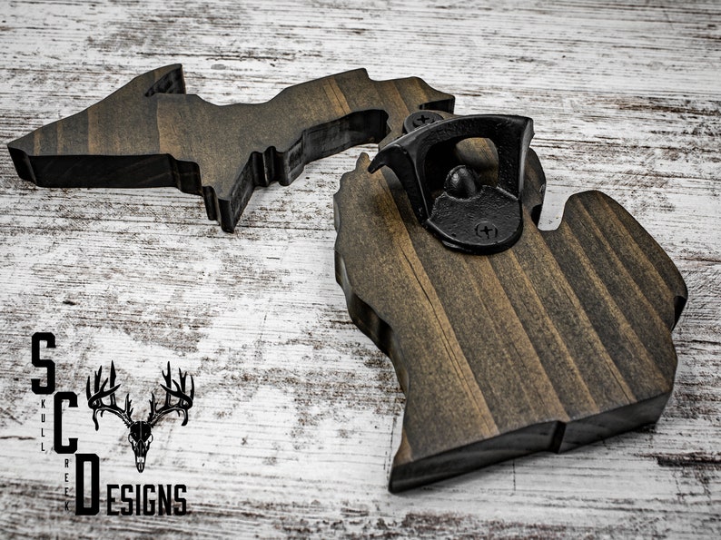 SkullCreekDesigns Michigan State Shaped Wall Mount Bottle Opener