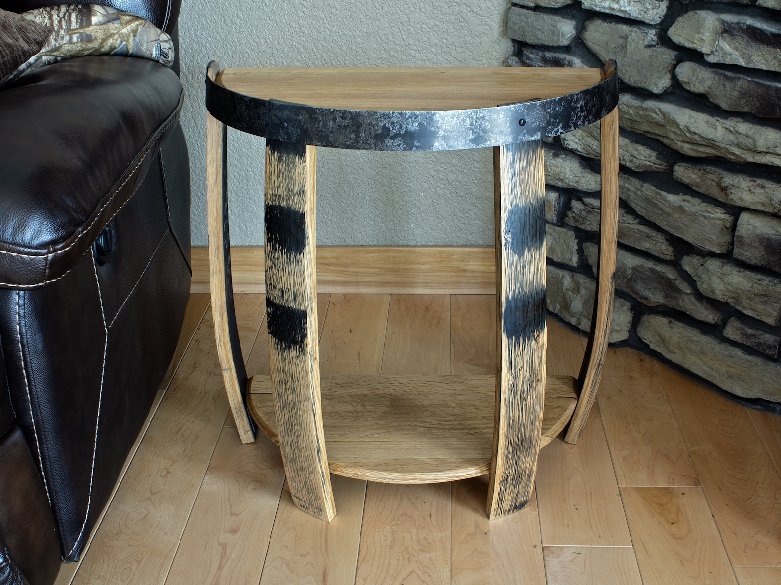 Whiskey Barrel End Table Half Barrel Head End Table Etsy