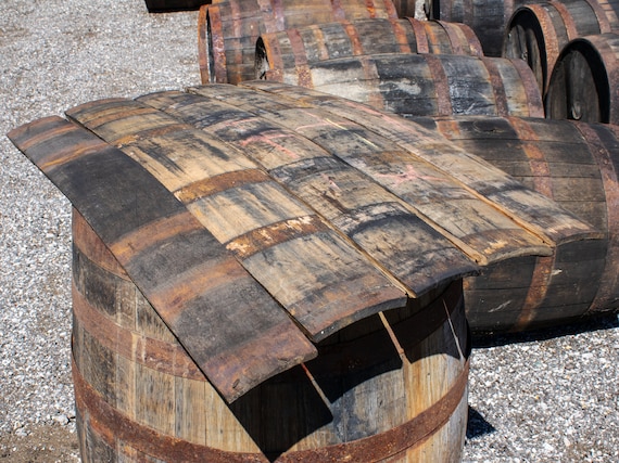 Authentic Used Whiskey Barrel Staves: Rustic Woodworking Supplies