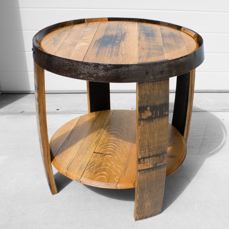 Whiskey Barrel End Table Etsy