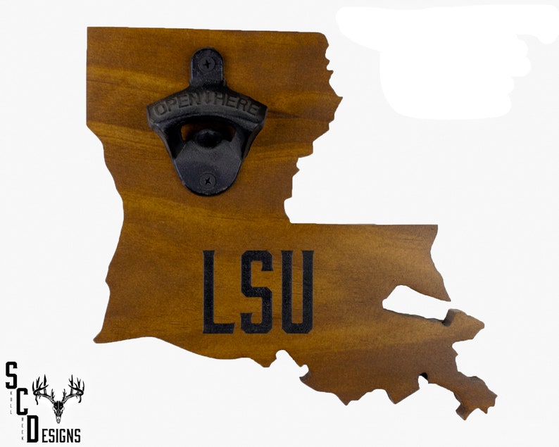 SkullCreekDesigns Louisiana State Shaped Wall Mount Bottle Opener - Thumbnail 2