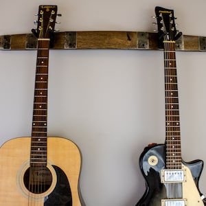 36&quot; Whiskey Barrel Stave Guitar Hanger - 2 Guitar