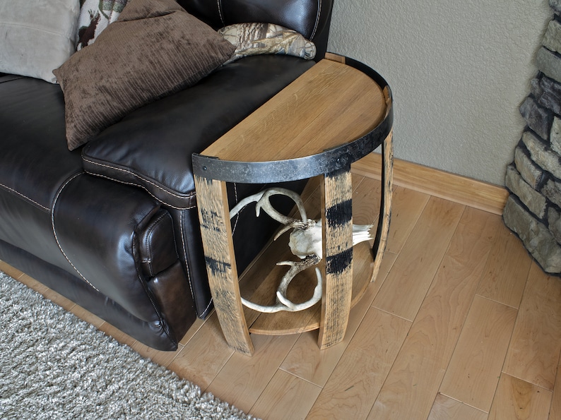 Whiskey Barrel End Table Half Barrel Head End Table Etsy