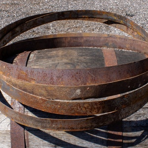 Whiskey Barrel Metal Bands - Barrel Hoops - Bourbon Barrel Rings - Used Metal Rings - Metal Craft Supplies