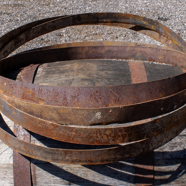 Whiskey Barrel Metal Bands - Barrel Hoops - Bourbon Barrel Rings - Used Metal Rings - Metal Craft Supplies