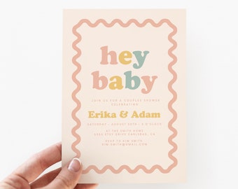 Modern Baby Shower Invitation Girl Boy, Minimalist, Gender Neutral Baby Shower Invites, Digital Download or Printed Invitations (5423)