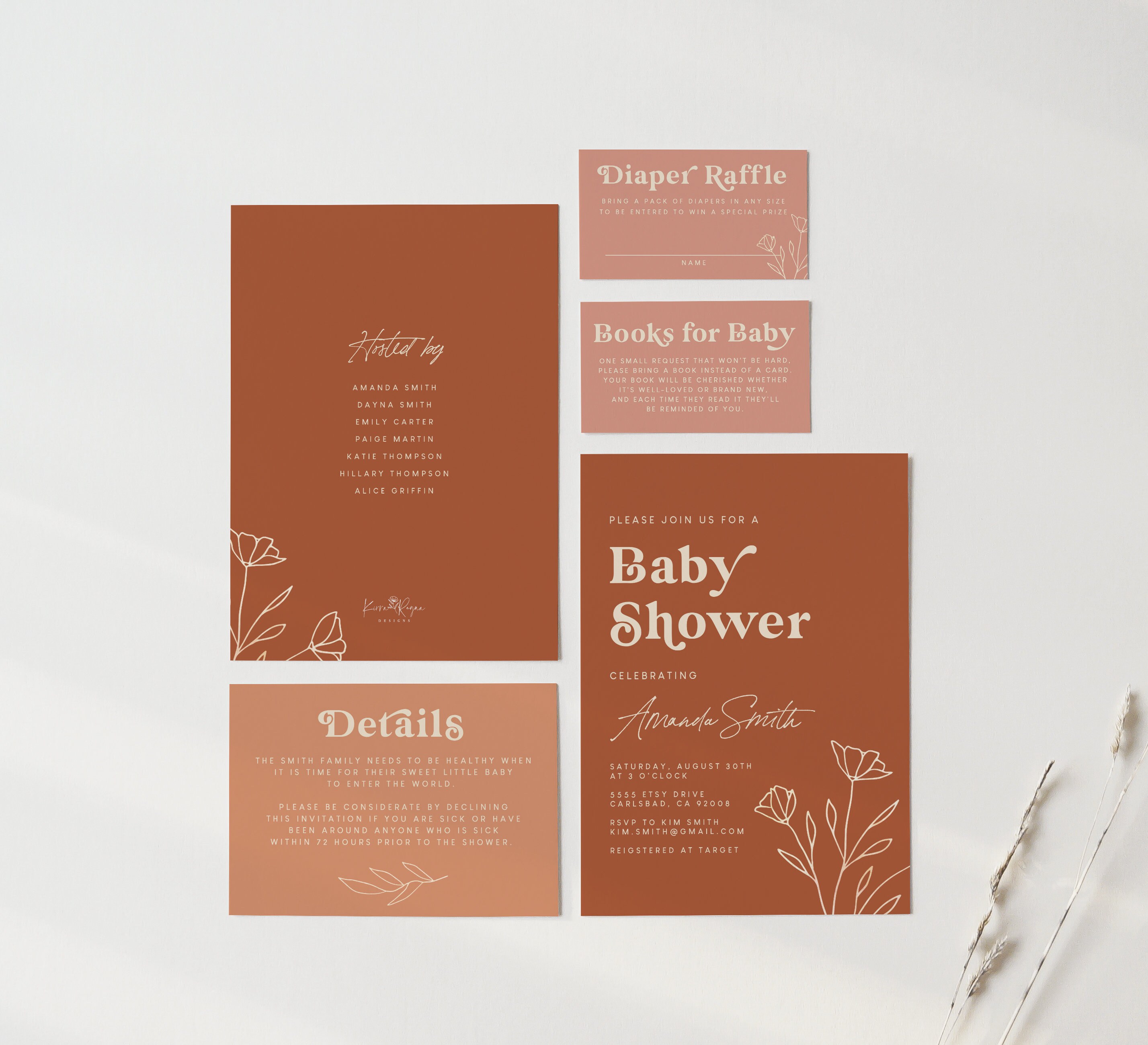 invitations-announcements-paper-party-supplies-paper-rust-baby-shower-invitation-girl-modern