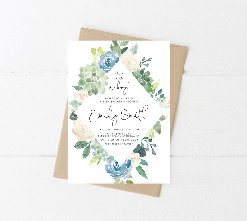 baby boy shower invitations etsy