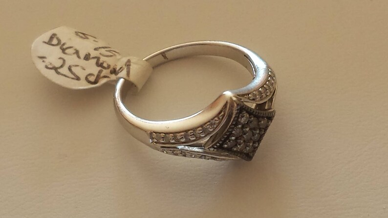 14 Carat Diamond Sterling Silver Ring Natural Gemstone Engagement Ring April Birthstone Ring
