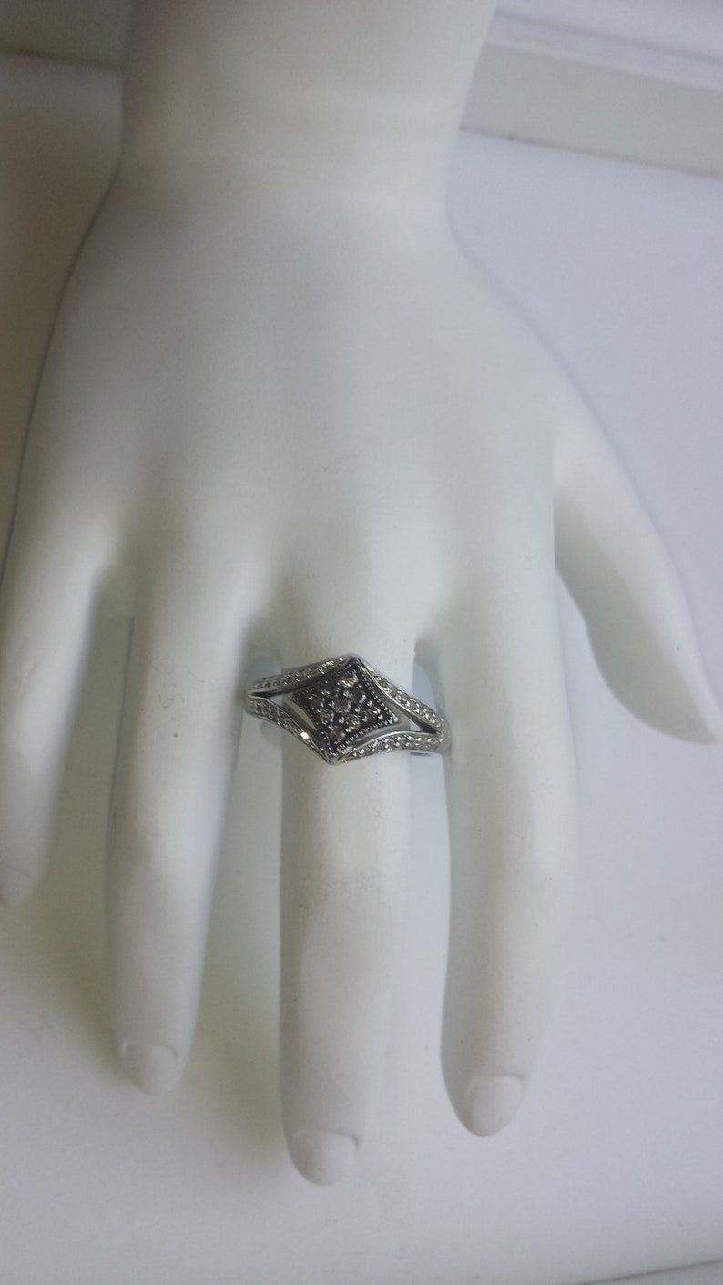 14 Carat Diamond Sterling Silver Ring Natural Gemstone Engagement Ring April Birthstone Ring
