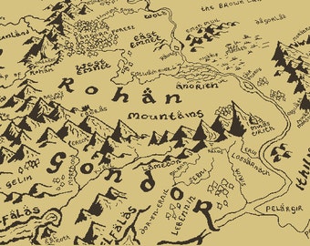 Map Of Rohan Lotr Rohan And Gondor Middle Earth Map Portion Cross Stitch Pattern | Etsy