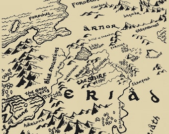 The Shire Middle Earth Map Portion Cross Stitch Pattern (Digital File-PDF)