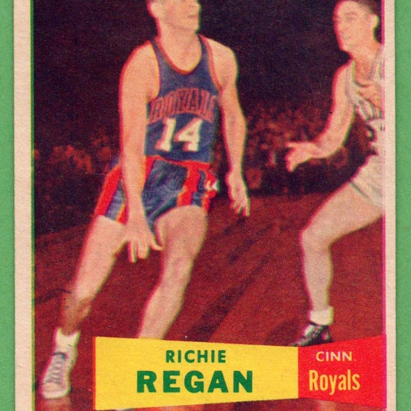 1957-58 Topps Baskeball #50 Richie Regan Cincinnati Royals Rookie Card RC Black History Month