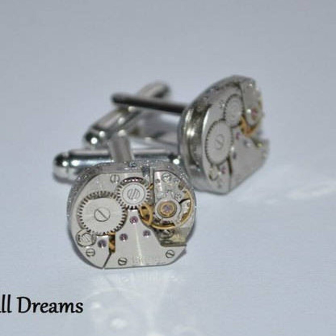 Steampunk Cufflinks vintage watch Cuff Links Silver Etsy