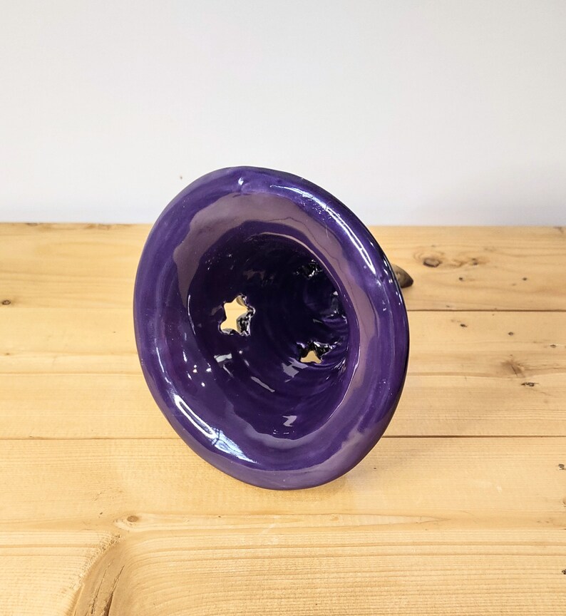 Ceramic Halloween Witch's Hat With Purple Band and Metallic Buckle