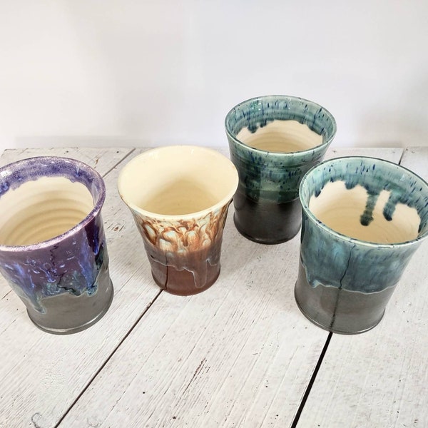 Bathroom Tumblers, Your Choice of Purple, Brown, Green or Blue