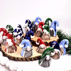 Ceramic Scandinavian-Style, Winter Gonk, Christmas Gnomes, Tiny Elf, Swedish Jultomten/Tomten, Norwegian Nisse, Danish Nisser