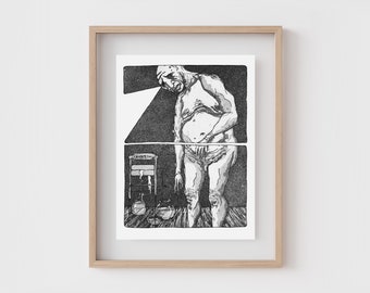 DISPHOTIC | Weird art | Occult etching print | Macabre wall art | Spooky gift | Gothic print | Dark | Halloween