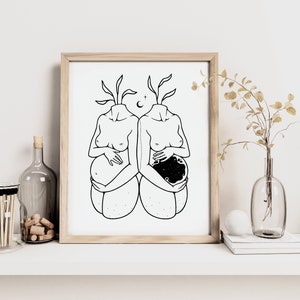 MATKA | Sztuka ciążowa | Prezent dla nowej mamy | Sztuka narodzin | Baby shower | Kobieta w ciąży | Doula | Położna | Sztuka ścienna ciążowa | Ginekolog-położnik