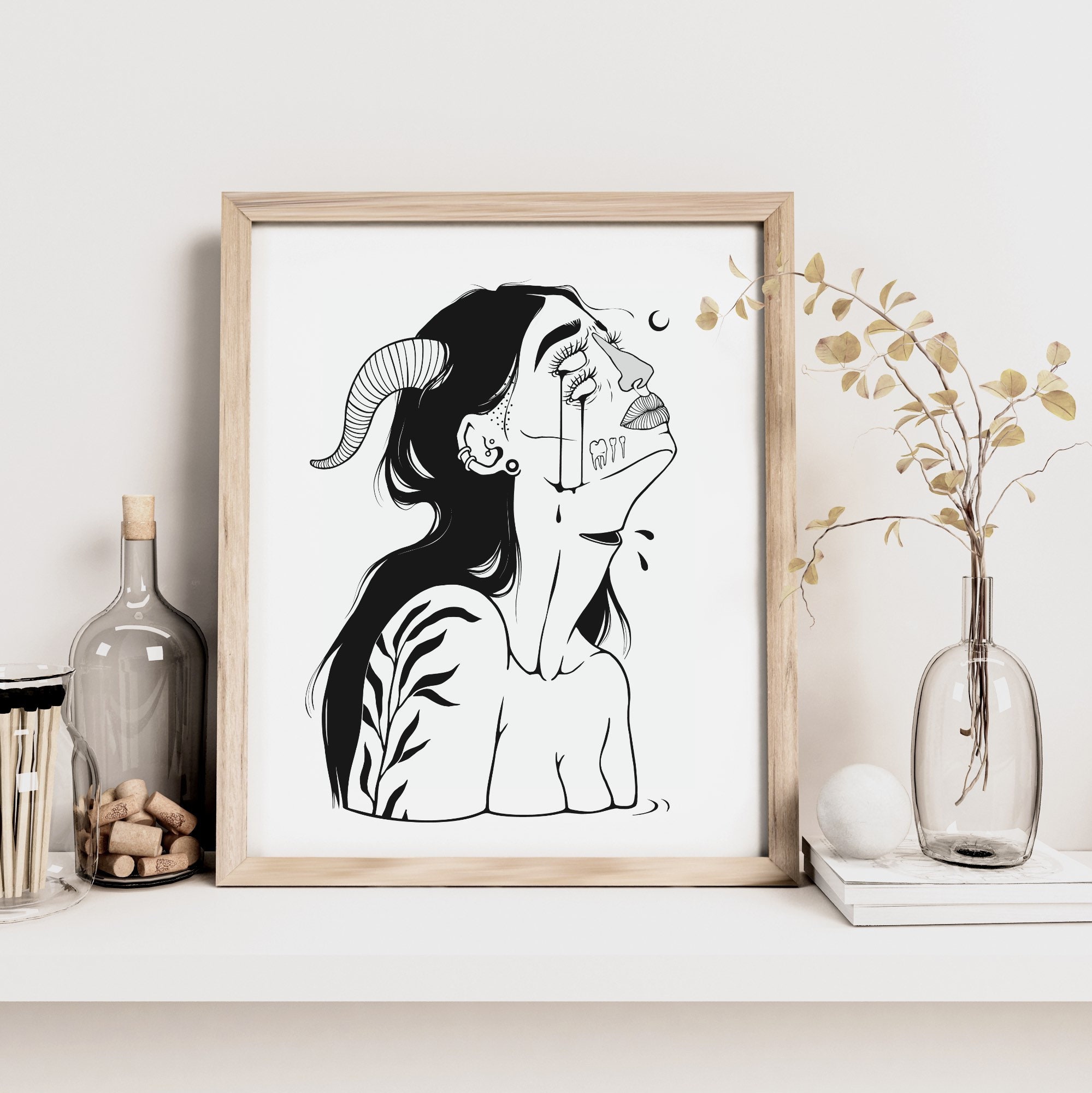 WEEP | Crying Woman Art Print | Sad Girl | Surreal Wall Art | Witchy ...