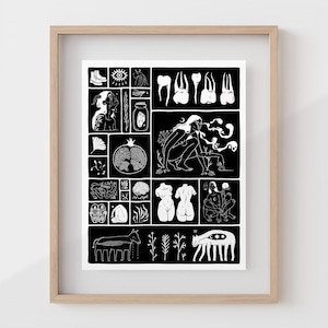 COMPILATION | Witchy wall art | Punk art print | Spooky poster | Occult decor | Weird stuff | Goth gift | Macabre | Dark artwork | Black ink