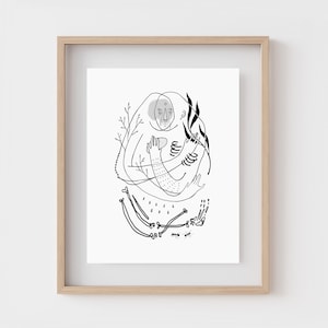 POTATO PEOPLE | Weird gift | Strange print | Wall art | Surreal art print | Odd home decor | Bizarre line art | Unique poster | Weirdcore
