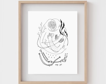 PERSONE DI PATATE / Regalo strano / Stampa strana / Arte murale / Stampa artistica surreale / Decorazione per la casa strana / Arte al tratto bizzarra / Poster unico / Weirdcore