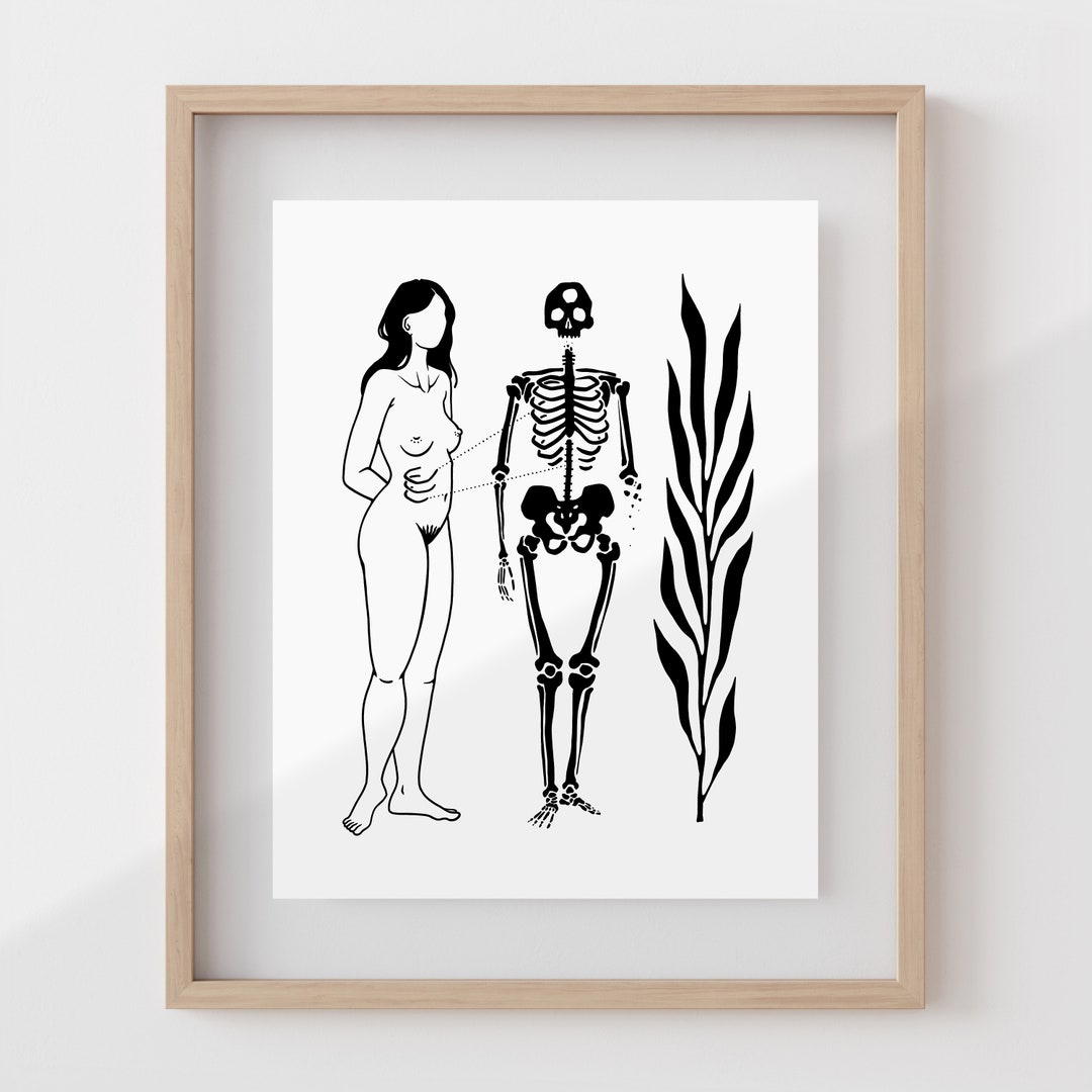 DECOMPOSE | Skeleton Art Print | Female Figure Wall Art | Witchy Decor ...