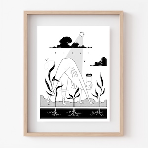 ALL FOURS | Weirdcore | Surreal art print | Strange creature drawing | Odd wall art | Trippy poster | Bizarre illustration | Weird stuff
