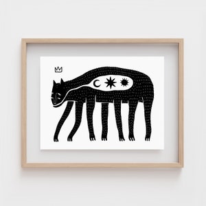 MIDNIGHT MONSTERS | Surreal animal art | Dark forest creature | Occult decor | Macabre | Creepy decor | Mystical | Strange art | Weird