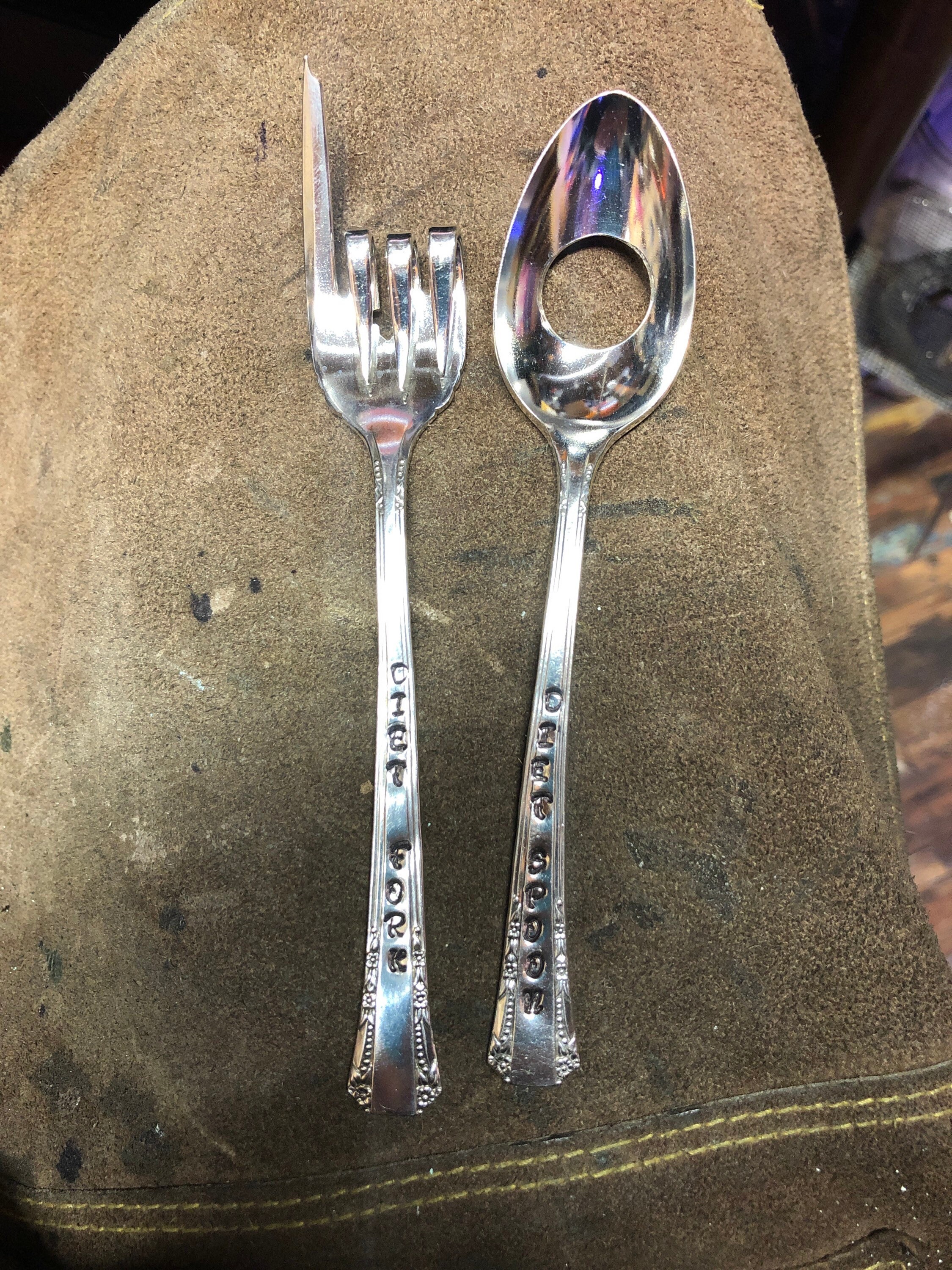 Diet fork and spoon silverware set Etsy