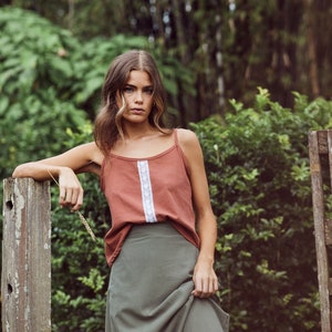 Folk Singlet Top, Natural Singlet Top, Festival Top, Hippie Top, Eco Clothing, Handmade Folk Singlet Top