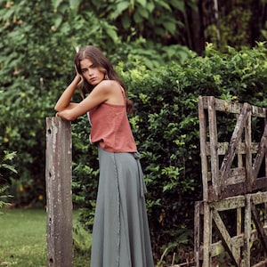 Folk Wrap Skirt - Long | Wrap Skirt | Eco Clothing | Natural Cotton Skirt | Festival Skirt | Boho Skirt | Hippie Skirt | Handmade Wrap Skirt
