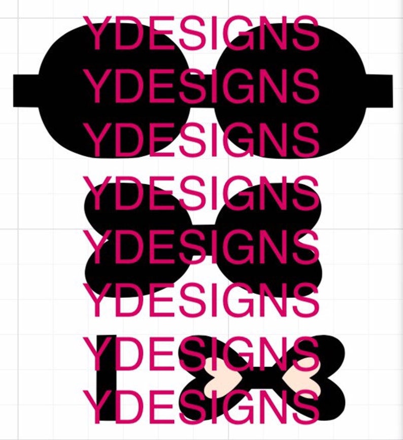 Cricut SVG SVG Files Valentines Day Bow Open Hearts Bow Template SVG Bow Template