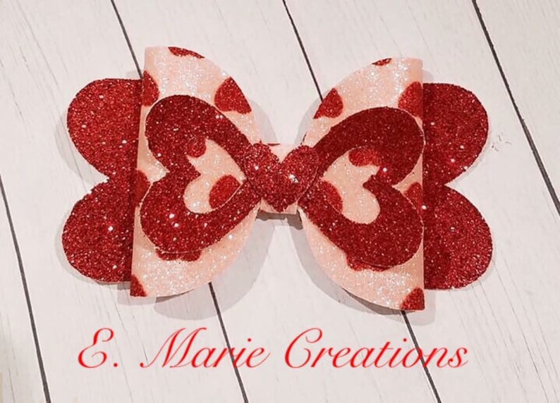 Cricut SVG SVG Files Valentines Day Bow Open Hearts Bow Template SVG Bow Template
