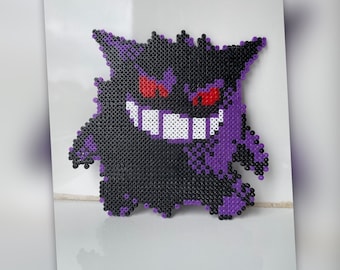 Gengar|handmade pixel pokemon|wall art decor|refridgerator magnet|kawaii gamer anime gift|